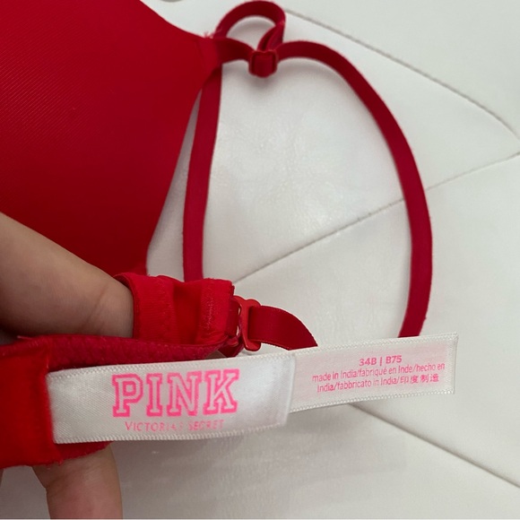 PINK | Red everywhere push up bra - Picture 4 of 5
